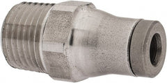 Legris - 5/32" Outside Diam, 1/8 NPT, Stainless Steel Push-to-Connect Male Connector - 435 Max psi, Tube to Male NPT Connection, FKM O-Ring - Exact Tooling
