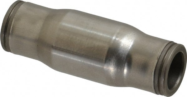 Legris - 3/8" Outside Diam, Stainless Steel Push-to-Connect Tube Union - 435 Max psi, Tube to Tube Connection, FKM O-Ring - Exact Tooling