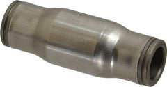 Legris - 3/8" Outside Diam, Stainless Steel Push-to-Connect Tube Union - 435 Max psi, Tube to Tube Connection, FKM O-Ring - Exact Tooling