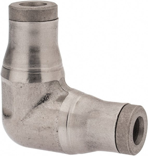 Legris - 5/32" Outside Diam, Stainless Steel Push-to-Connect Tube Union Elbow - 435 Max psi, Tube to Tube Connection, FKM O-Ring - Exact Tooling