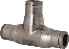 Legris - 3/8" Outside Diam, Stainless Steel Push-to-Connect Union Tee - 435 Max psi, Tube to Tube Connection, FKM O-Ring - Exact Tooling