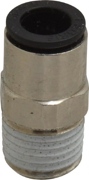Legris - 5/16" Outside Diam, 1/4 NPT, Nickel Plated Brass Push-to-Connect Tube Male Connector - 290 Max psi - Exact Tooling
