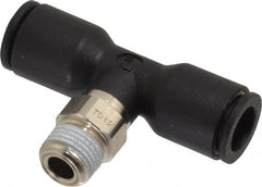 Legris - 5/16" OD, 1/8 NPT, Nylon/Nickel Plated Brass Push-to-Connect Male Branch Tee - 290 Max psi - Exact Tooling