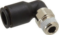 Legris - 5/16" OD, 1/4 NPT, Nylon/Nickel Plated Brass Push-to-Connect Male Elbow - 290 Max psi - Exact Tooling