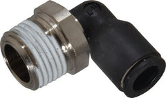 Legris - 5/16" OD, 3/8 NPT, Nylon/Nickel Plated Brass Push-to-Connect Male Elbow - 290 Max psi - Exact Tooling