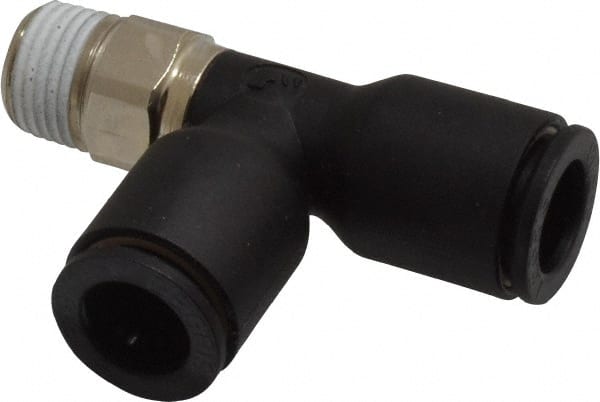 Legris - 5/16" OD, 1/8 NPT, Nylon/Nickel Plated Brass Push-to-Connect Male Run Tee - 290 Max psi - Exact Tooling