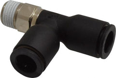 Legris - 5/16" OD, 1/8 NPT, Nylon/Nickel Plated Brass Push-to-Connect Male Run Tee - 290 Max psi - Exact Tooling