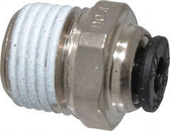 Legris - 3/16" Outside Diam, 1/8 NPT, Nickel Plated Brass Push-to-Connect Tube Male Connector - 290 Max psi, Tube to Male NPT Connection - Exact Tooling