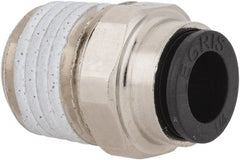 Legris - 1/4" Outside Diam, 1/4 NPT, Nickel Plated Brass Push-to-Connect Tube Male Connector - 290 Max psi - Exact Tooling