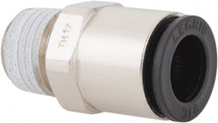 Legris - 3/8" Outside Diam, 1/4 NPT, Nickel Plated Brass Push-to-Connect Tube Male Connector - 290 Max psi - Exact Tooling