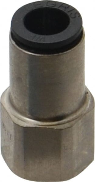 Legris - 1/4" Outside Diam, 1/8 NPT, Nickel Plated Brass Push-to-Connect Tube Female Connector - 290 Max psi - Exact Tooling