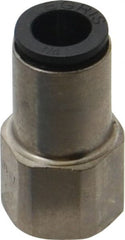 Legris - 1/4" Outside Diam, 1/8 NPT, Nickel Plated Brass Push-to-Connect Tube Female Connector - 290 Max psi - Exact Tooling