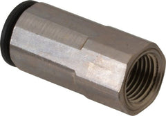 Legris - 5/16" Outside Diam, 1/8 NPT, Nickel Plated Brass Push-to-Connect Tube Female Connector - 290 Max psi - Exact Tooling