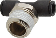 Legris - 1/4" OD, 3/8 NPT, Nylon/Nickel Plated Brass Push-to-Connect Male Branch Tee - 290 Max psi - Exact Tooling