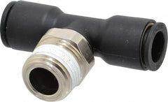 Legris - 3/8" OD, 3/8 NPT, Nylon/Nickel Plated Brass Push-to-Connect Male Branch Tee - 290 Max psi - Exact Tooling