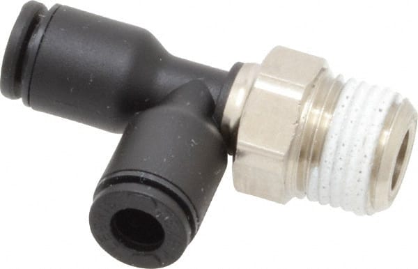 Legris - 5/32" OD, 1/8 NPT, Nylon/Nickel Plated Brass Push-to-Connect Male Run Tee - 290 Max psi - Exact Tooling