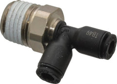 Legris - 5/32" OD, 1/4 NPT, Nylon/Nickel Plated Brass Push-to-Connect Male Run Tee - 290 Max psi - Exact Tooling
