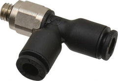 Legris - 5/32" OD, 10-32 UNF, Nylon/Nickel Plated Brass Push-to-Connect Male Run Tee - 290 Max psi - Exact Tooling