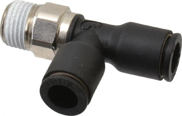 Legris - 1/4" OD, 1/8 NPT, Nylon/Nickel Plated Brass Push-to-Connect Male Run Tee - 290 Max psi - Exact Tooling