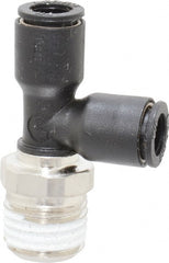Legris - 1/4" OD, 1/4 NPT, Nylon/Nickel Plated Brass Push-to-Connect Male Run Tee - 290 Max psi - Exact Tooling