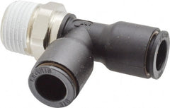 Legris - 3/8" OD, 3/8 NPT, Nylon/Nickel Plated Brass Push-to-Connect Male Run Tee - 290 Max psi - Exact Tooling