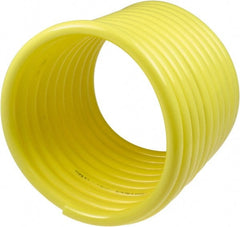Coilhose Pneumatics - 5/16" ID, 100' Long, Yellow Nylon Coiled & Self Storing Hose - 175 Max psi, No Fittings - Exact Tooling