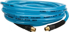 Coilhose Pneumatics - 3/8" ID, 3/8 Thread, 25' Long, Transparent Blue Polyurethane Coiled & Self Storing Hose - 200 Max psi, Male Rigid x Male Rigid - Exact Tooling