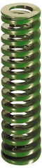 Dayton Lamina - 2-1/2" Hole Diam, 1-1/2" Rod Diam, 6" Free Length, Green Die Spring - 47.6 Lb Max Deflection, 2.39" Max Deflection, Light Duty, Chromium Vanadium Steel - Exact Tooling