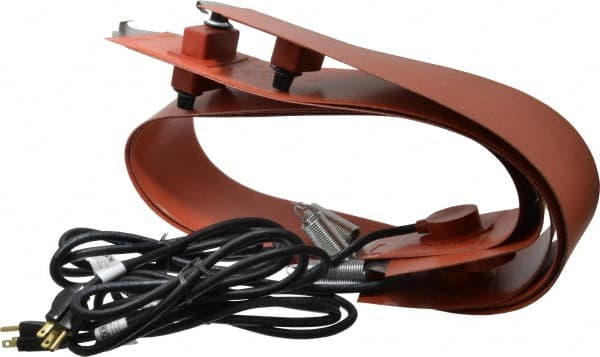 Value Collection - 4" Wide, 55 Gallon Wrap-Around Drum Heater with Thermostat - 120 Volt, 70°F to 140°F Thermostat Rating - Exact Tooling