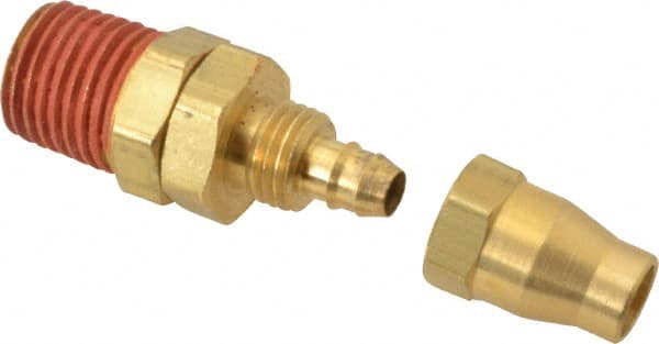 Coilhose Pneumatics - 1/4 NPT, Brass Reusable Hose Male Swivel Fitting - 0.16" Hose ID x 1/4" Hose OD - Exact Tooling