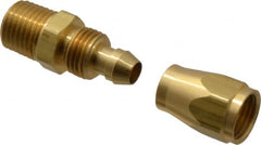 Coilhose Pneumatics - 1/4 NPT, Brass Reusable Hose Male Rigid - 1/4" Hose ID x 3/8" Hose OD - Exact Tooling