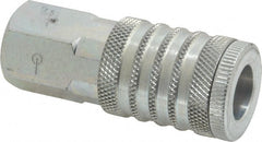 Coilhose Pneumatics - 1/2 Female NPT Industrial Pneumatic Hose Coupler - Plated Steel, 1/2" Body Diam - Exact Tooling