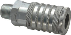 Coilhose Pneumatics - 3/8 Male NPT Industrial Pneumatic Hose Coupler - Plated Steel, 1/2" Body Diam - Exact Tooling