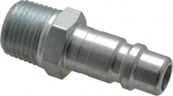 Coilhose Pneumatics - 1/2 Male NPT Industrial Pneumatic Hose Connector - Plated Steel, 1/2" Body Diam - Exact Tooling