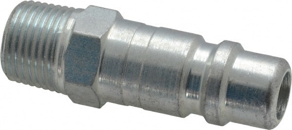 Coilhose Pneumatics - 3/8 Male NPT Industrial Pneumatic Hose Connector - Plated Steel, 1/2" Body Diam - Exact Tooling