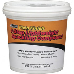White Lightning - 32 oz Drywall/Plaster Repair - White, 20.1 Sq Ft Coverage, Vinyl Latex - Exact Tooling