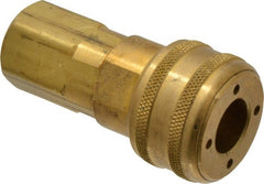 Coilhose Pneumatics - 1/2 Female NPT Industrial Pneumatic Hose Coupler - Brass, 1/2" Body Diam - Exact Tooling