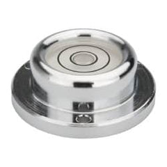 Geier & Bluhm, Inc. - 1-7/16 Inch Base Diameter x 0.52 Inch Overall Height, 2 Circles, Brass Bull's Eye Circular Level - 7.00mm Vial Diameter, 3/4 Inch Inner Diameter, 0.12 Inch Mounting Hole Diameter, 24 min Sensitivity, -40 to 165°F - Exact Tooling