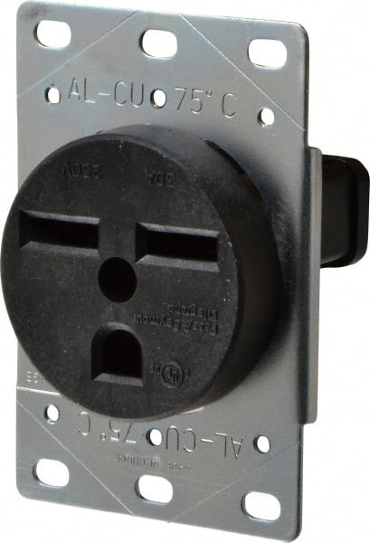 Pass & Seymour - 250 VAC, 30 Amp, 6-30R NEMA Configuration, Brown, Industrial Grade, Self Grounding Single Receptacle - 1 Phase, 2 Poles, 3 Wire, Flush Mount - Exact Tooling