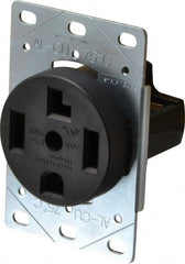 Pass & Seymour - 125/250 VAC, 30 Amp, 14-30R NEMA Configuration, Brown, Industrial Grade, Self Grounding Single Receptacle - 1 Phase, 3 Poles, 4 Wire, Flush Mount - Exact Tooling