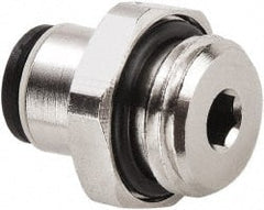 Legris - 6mm Outside Diam, M5 x 0.8 Metric, Nickel Plated Brass Push-to-Connect Tube Male Connector - 290 Max psi - Exact Tooling