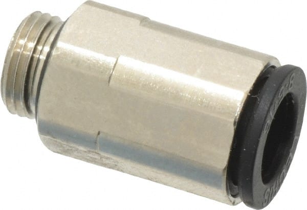 Legris - 8mm Outside Diam, 1/8 BSPP, Nickel Plated Brass Push-to-Connect Tube Male Connector - 290 Max psi - Exact Tooling