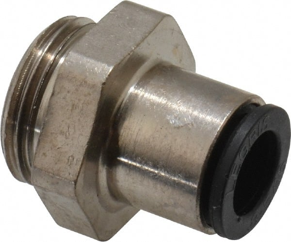 Legris - 8mm Outside Diam, 3/8 BSPP, Nickel Plated Brass Push-to-Connect Tube Male Connector - 290 Max psi - Exact Tooling