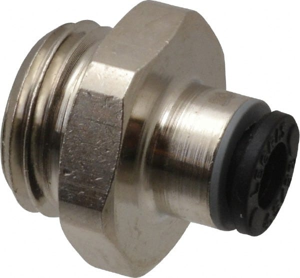Legris - 4mm Outside Diam, 1/4 BSPP, Nickel Plated Brass Push-to-Connect Tube Male Connector - 290 Max psi - Exact Tooling
