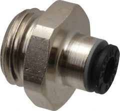 Legris - 4mm Outside Diam, 1/4 BSPP, Nickel Plated Brass Push-to-Connect Tube Male Connector - 290 Max psi - Exact Tooling
