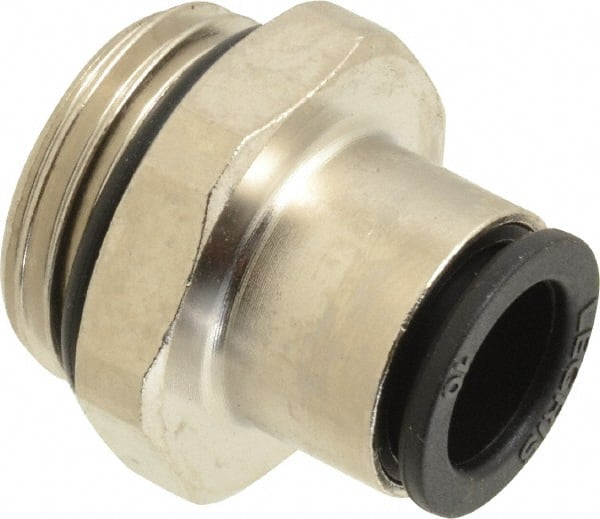 Legris - 10mm Outside Diam, 1/2 BSPP, Nickel Plated Brass Push-to-Connect Tube Male Connector - 290 Max psi - Exact Tooling