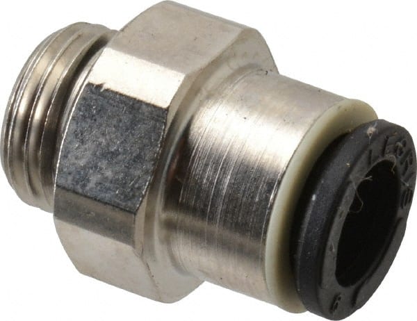 Legris - 6mm Outside Diam, 1/8 BSPP, Nickel Plated Brass Push-to-Connect Tube Male Connector - 290 Max psi - Exact Tooling