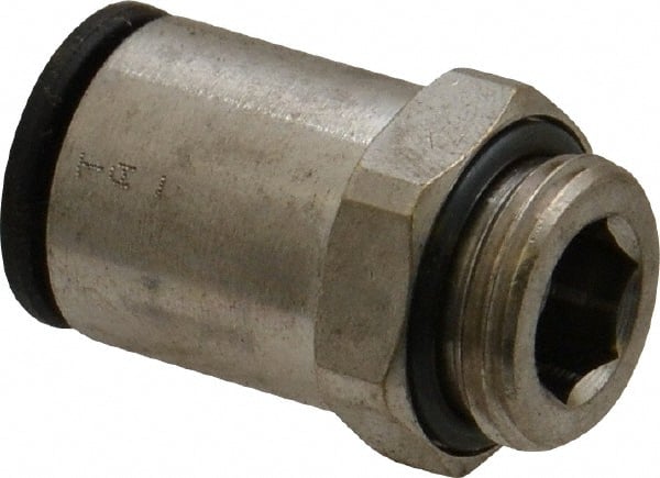 Legris - 12mm Outside Diam, 3/8 BSPP, Nickel Plated Brass Push-to-Connect Tube Male Connector - 290 Max psi - Exact Tooling