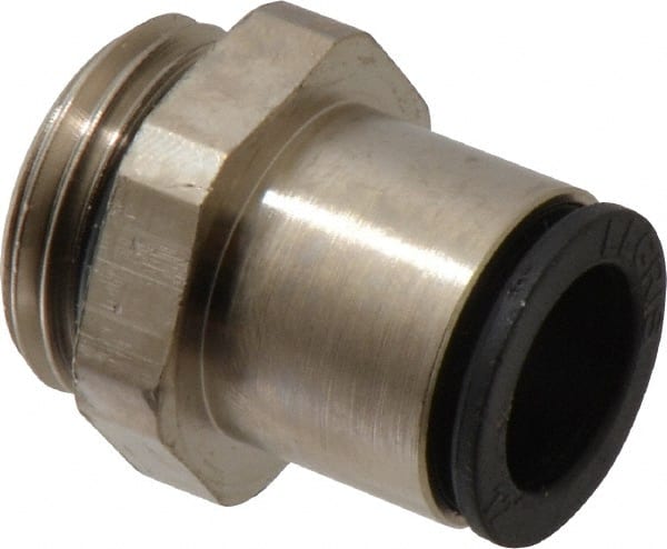 Legris - 12mm Outside Diam, 1/2 BSPP, Nickel Plated Brass Push-to-Connect Tube Male Connector - 290 Max psi - Exact Tooling