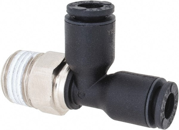 Legris - 4mm OD, 1/8 BSPT, Nylon/Nickel Plated Brass Push-to-Connect Male Run Tee - 290 Max psi - Exact Tooling